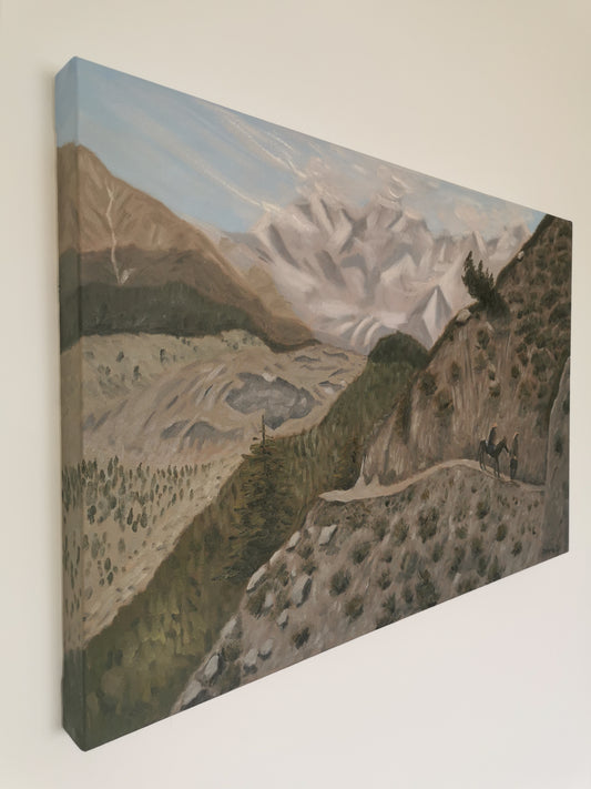 Mountain landscape oil painting