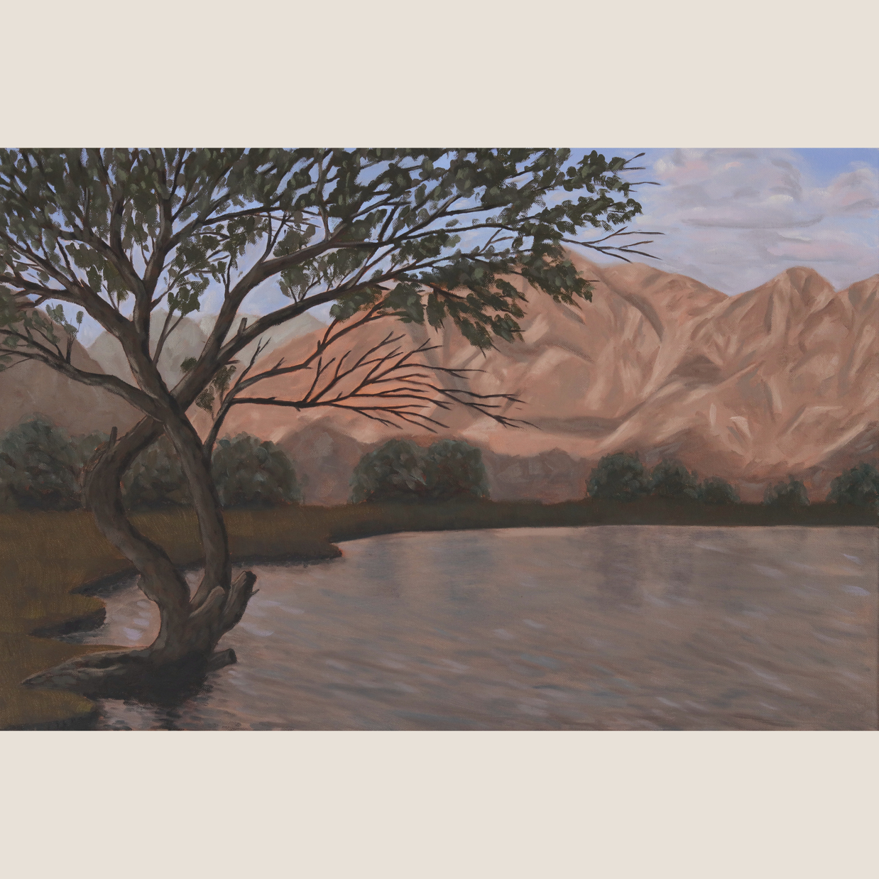 Blind lake shigar oil painting