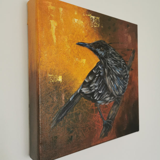 Painting of a starling bird